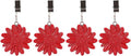 TwoFish Home Set of 4 Red Sunflower Resin Table Cover Tablecloth Weights Clips by TwoFishHomeFashionLLC