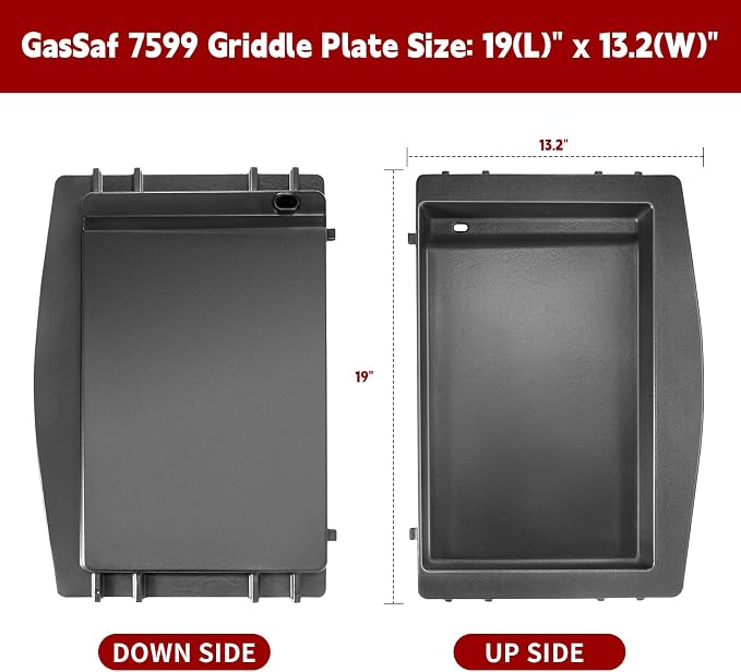 GasSaf 7599 Cast Iron Griddle for Weber Genesis II 300/600, Flat Top Grill Pan - Image 2