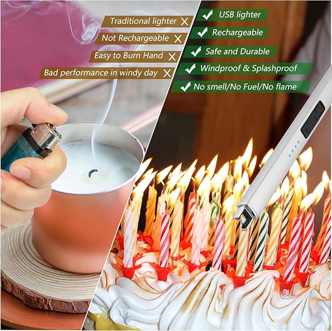 MEIRUBY 2 Pack Electric Candle Lighter, Christmas Stocking Stuffers Gifts - Image 4