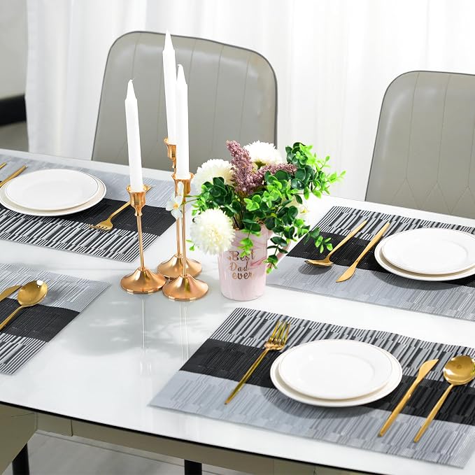 Placemats Set of 8，Non-Slip PVC Weave Table Mats Easy to Clean，Heat Resistant - Image 5