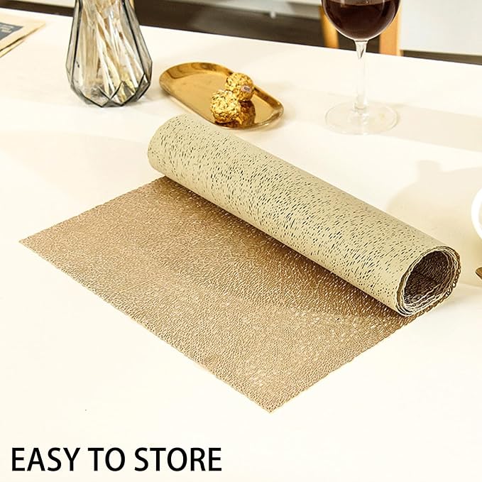Fave Gold Table Runners 60 Inches Heat Resistant Table Runner Line Shaped Short - Image 7