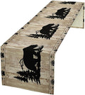Rustic Woodland Table Runner, Forest Animals Country Lodge Cabin Wild Bear by Unknown