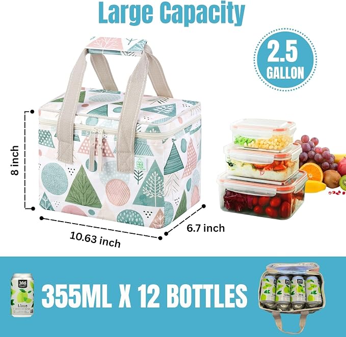 VENO 2 Pack Christmas Insulated Lunch Bag, Heavy Duty Insulated Grocery Bags - Image 3