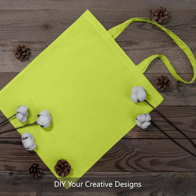 TOPDesign 24-Pack Economical 16"x15" Apple Green Cotton Tote Bag, Lightweight - Image 4