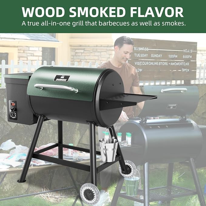Pellet Grill Smoker 8 In 1 Outdoor Wood Electric Pellet BBQ Grill - Image 5