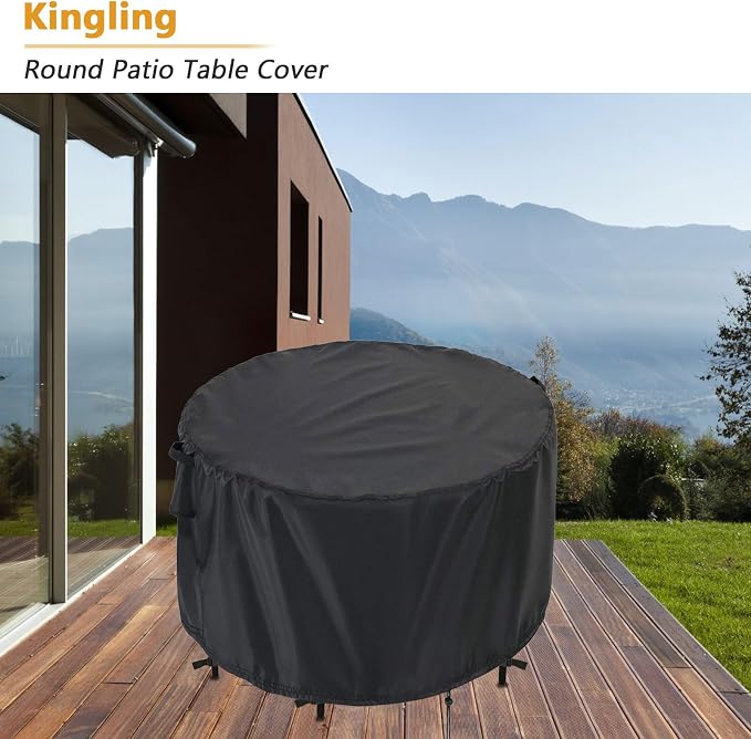 Kingling Patio Furniture Covers Waterproof, Round Patio Table Cover 48 inch - Image 8