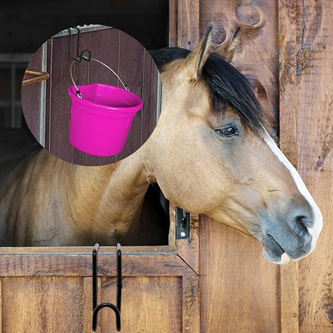 4 Inch Tack Hook Over Rail Bridle Hooks Heavy Duty Horse Water Bucke - Image 5