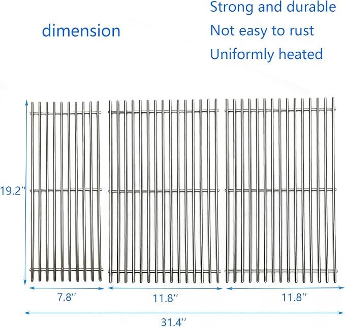 67552 Stainless Steel 3-Piece Cooking Grate Replacement Parts - Image 2