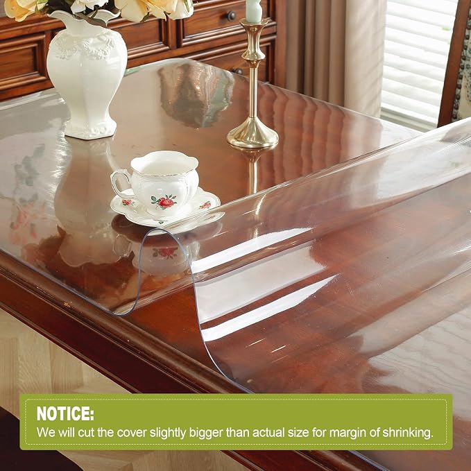 OstepDecor Clear Table Protector 38 x 60 Inch, 2mm Thick Plastic Table Cover - Image 4