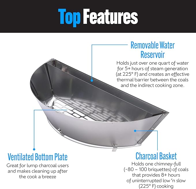 SnS Grills Patented Slow ‘N Sear® Deluxe Insert - Image 4