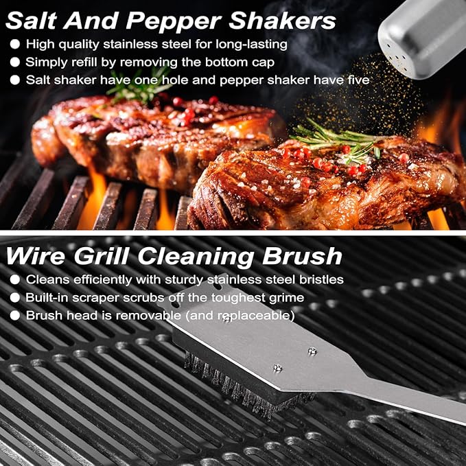 POLIGO 29 PCS BBQ Grill Accessories Stainless Steel BBQ Tools Grilling Tools Set - Image 6
