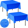Nasitos 2 Pack Square Table Cloth 54x54 Inch-Plastic Blue Vinyl Card Table Cloth by Nasitoshomedecor