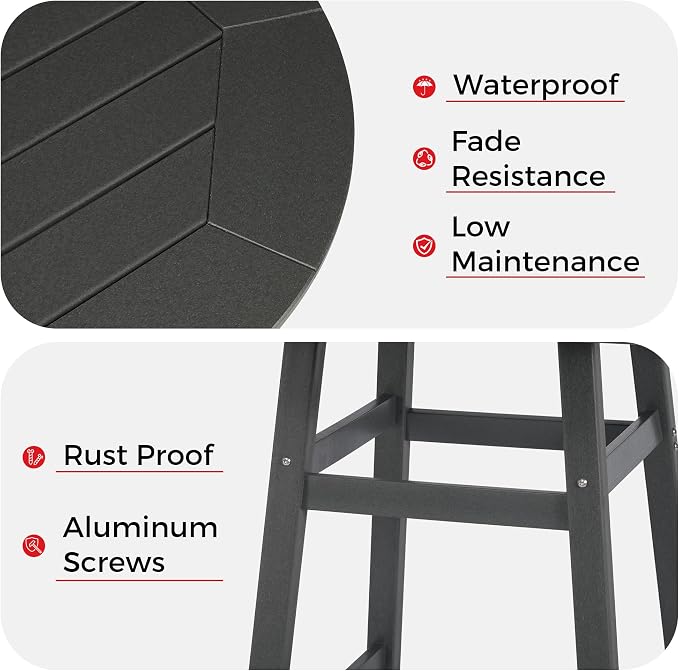 Costaelm Patio Bistro Table, Outdoor Bistro Dining Pub Table - Image 6