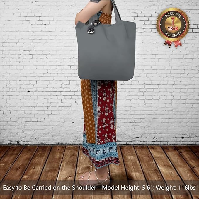 TOPDesign 3-Pack Super Strong Large 12oz Cotton Canvas Tote Bags, Reusable - Image 2