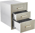 Stainless Steel Outdoor Kitchen Triple Drawers 18" W x 23" D x 23" H by GarveeTech