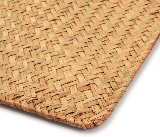4 Pack Rectangular Woven Placemats, Natural Seagrass Place Mats, Rattan Wicker - Image 3