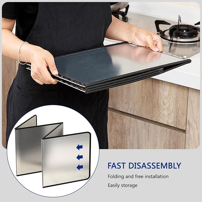 2 Pieces 2 Sided Grease Splatter Guard Foldable Splatter Guard - Image 7