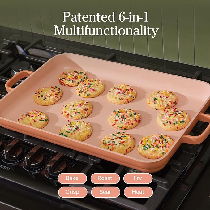 Griddle Sheet Pan with Nonstick Ceramic Coating, Spice Color