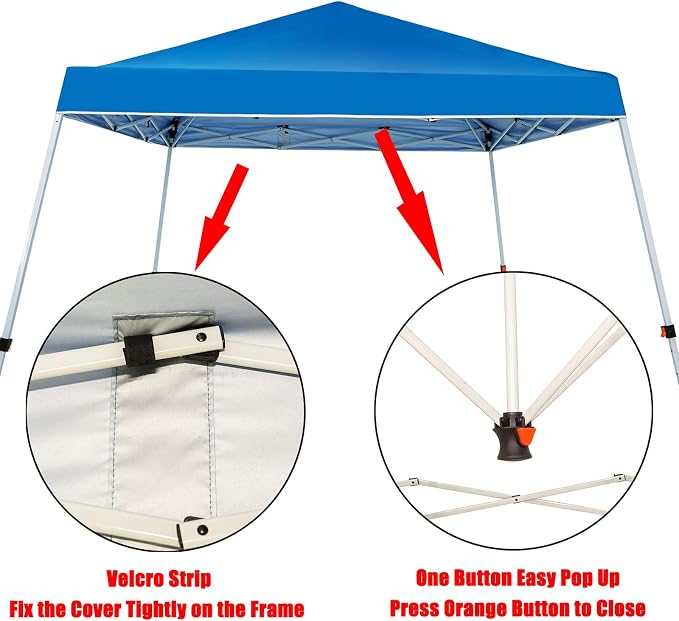 Sunnyglade 10x10 Ft Pop Up Canopy Tent One Button Easy Pop Up Outdoor Instant - Image 3
