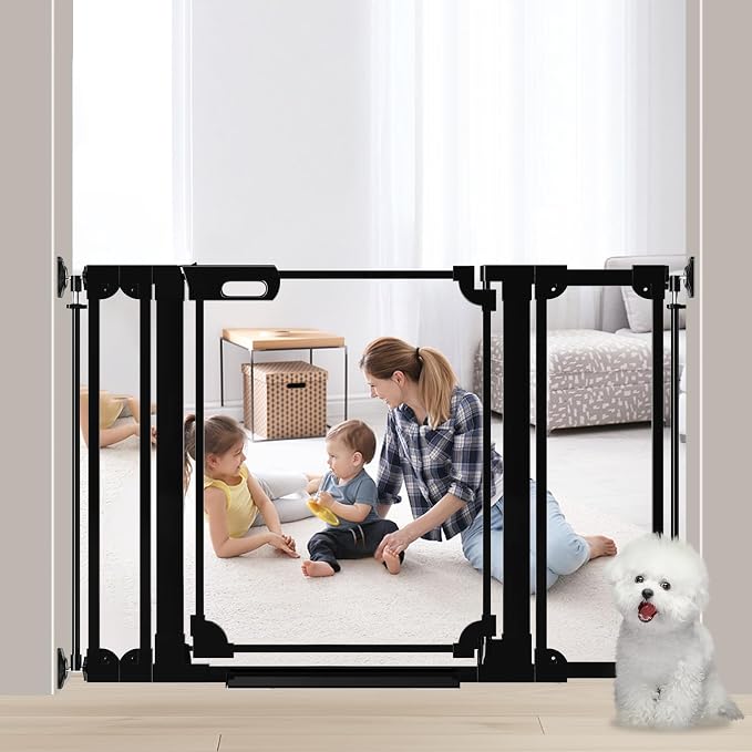 Clear Baby Gate 29.13-47.24" Wide Acrylic Safety Proof Dog Puppy Pet Barrier by AiWMGL