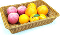 ANRUIDE 16" Poly Wicker Bread Basket, Long Woven Tabletop Food Fruit Vegetables by ANRUIDE