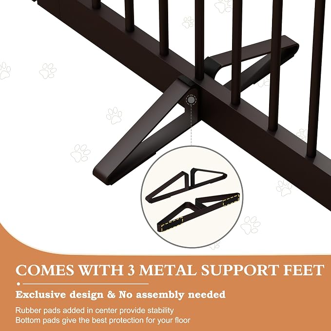 Freestanding Dog Gates with Door Walk Through, 80 inch Wide Gates Indoor - Image 3