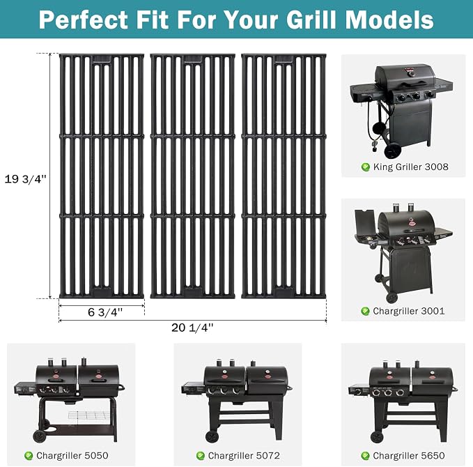 Criditpid Replacement Parts for Char Griller 5050, King Griller 3008, Cast Iron - Image 2