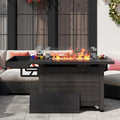 52 Inch Wicker Patio Fire Table, 000BTU Propane Fire Pit Table by Unknown