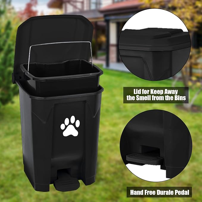 tebiete Dog Poop Trash Can Outdoors Pet Waste Station - Image 5