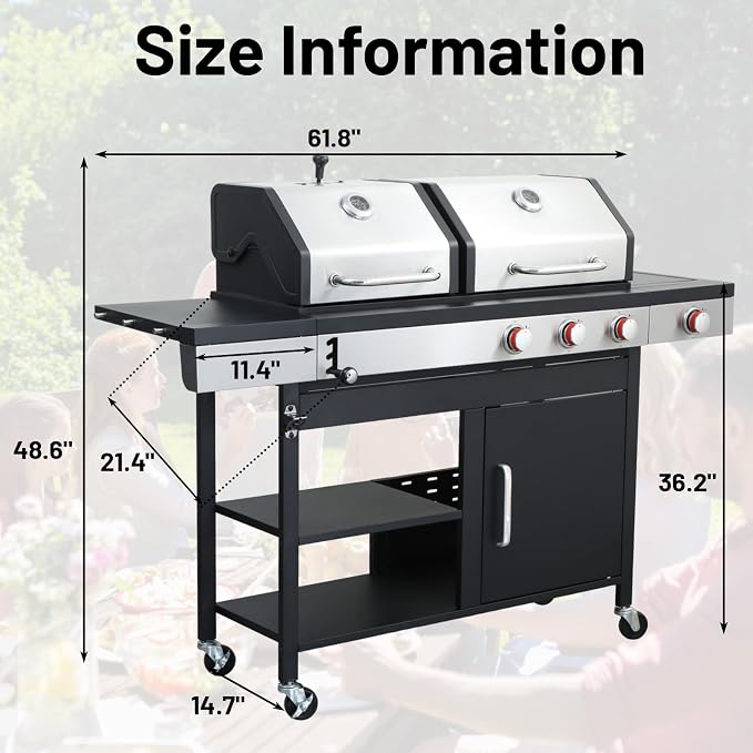 Propane and Charcoal Combo Grill - Image 6