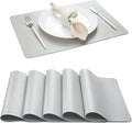 DOLOPL Faux Leather Placemats Set of 6, Wipeable Heat Resistant Table mats by DOLOPLOfficial