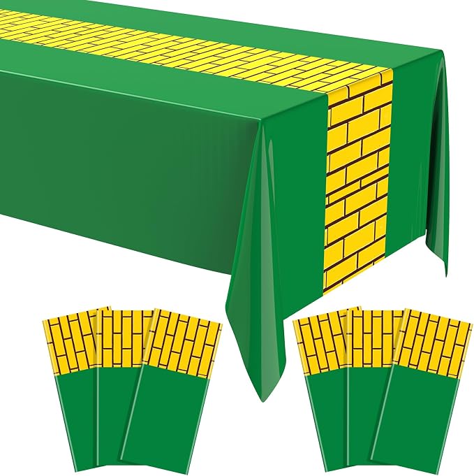 Yellow Brick Runner Tablecloth 54 x 108 Inch Brick Wall Backdrop Waterproof by Fanfanwin