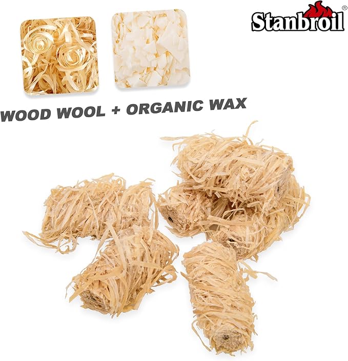Stanbroil 108 pcs Fire Starters, Natural Charcoal Fire Starters Super Fast - Image 3