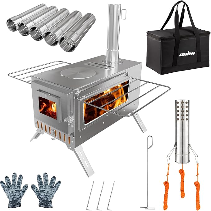 Hot Tent Stove, unho Wood Burning Stove, Portable Wood Stove by unho