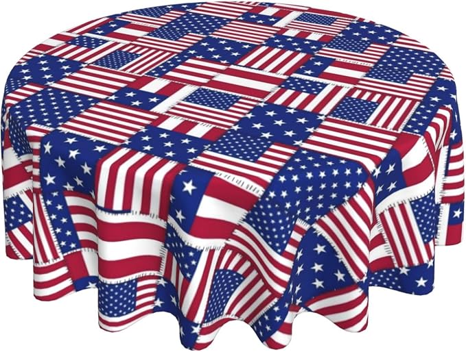 American Flag Joint Round Tablecloth - Image 2