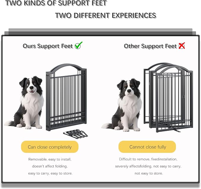 4NM Metal No Drilling Expandable Dog Gate, Extra Wide 96", Extra Tall 32" Free - Image 6