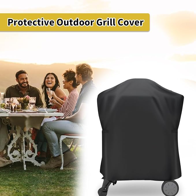 Grill Cover for Weber Q Series Grill on Cart, Waterproof BBQ Cover for Weber - Image 6