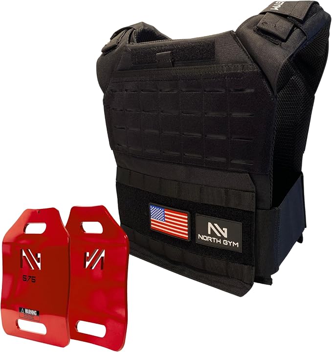 Northgym Adjustable Weighted Vest/Incl. 3D Weight Plates in 14lbs / 20lbs/ - Image 2