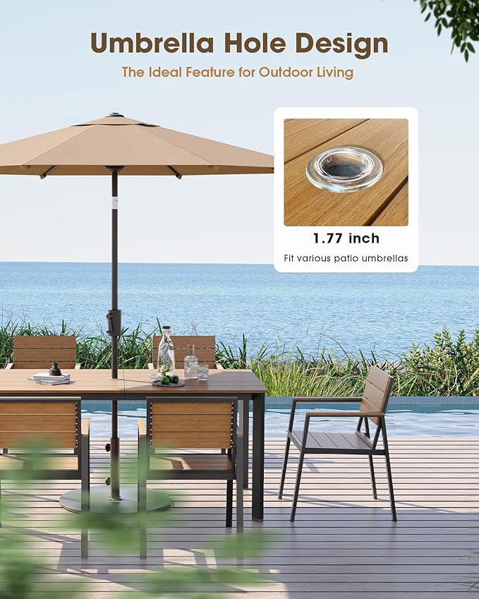 Outdoor Patio Dining Chairs Set of 2, Aluminum & HDPS All-Weather - Image 3