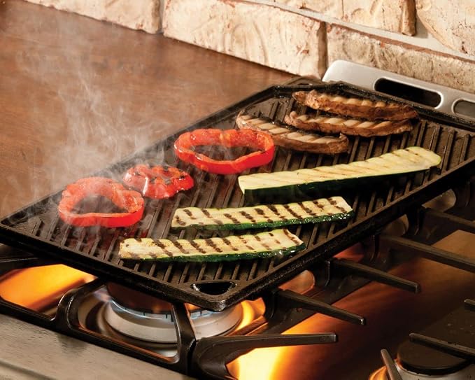 Lodge Reversible Cast Iron Grill/Griddle – 9.5 x 16.75 Inch Pre-Seasoned - Image 5