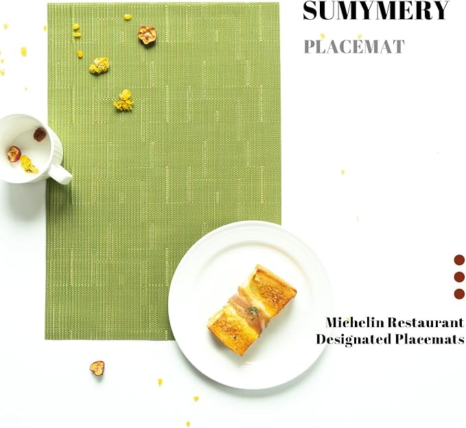 Placemats Set of 4 Vinyl/Plastic Woven Place Mats - Image 4