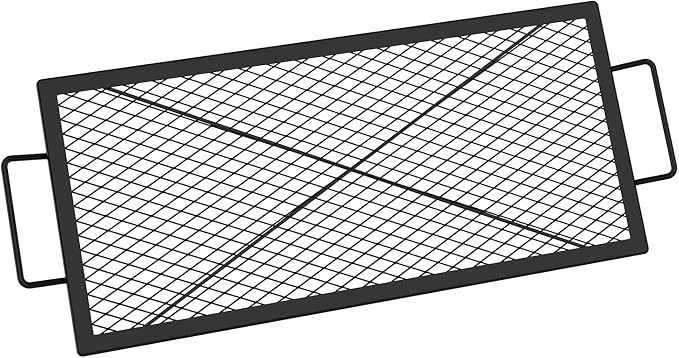 onlyfire Barbecue Rectangle X-Marks Fire Pit Cooking Grate, Heavy Duty Steel by onlyfire