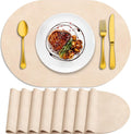 ADRIMER Placemats, Heat Resistant Oval Placemats Set of 8 Washable 12 x 17 Inch by Adrimersdreamistobeanindispensablecompanioninyourlife