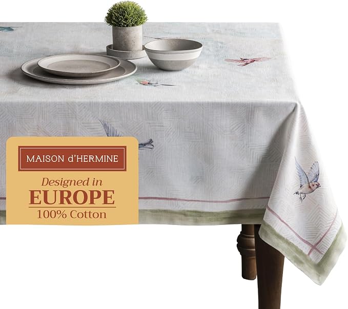 Maison d' Hermine Table Cloth Rectangle Table 100% Cotton 60 x 90 Inches by MaisondHermine