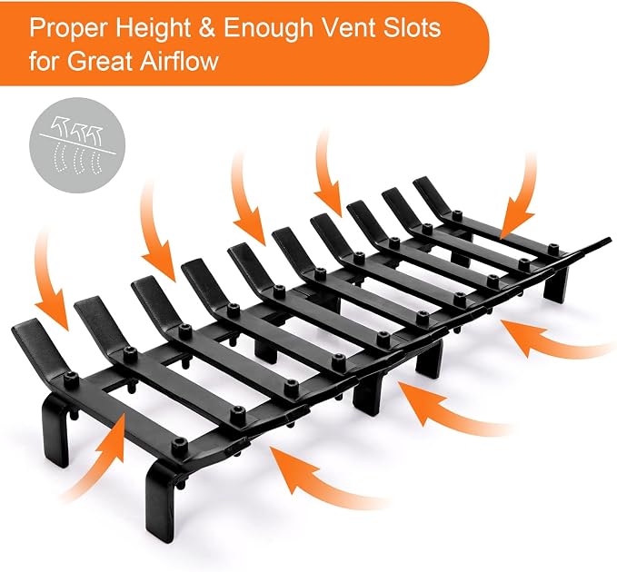 24" Fireplace Grate Wood Stove Grate Rack Fireplace Tools Rack Heavy Duty Solid - Image 4