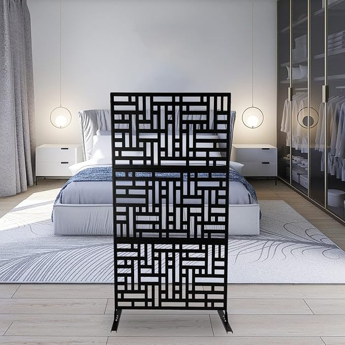 Metal Outdoor Privacy Screen, Freestanding Outdoor Divider Decorative Privacy - Image 7