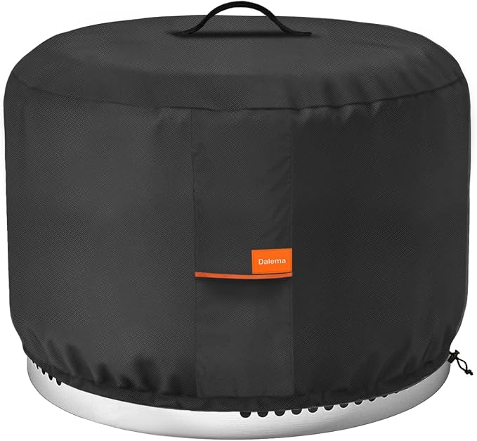 Round Fire Pit Cover, Outdoor 600D Heavy Duty 100% Waterproof Tear-Resistant by Dalema