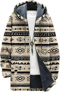 Men's Hooded Sweater Coat Knit Fleece Lined Long Cardigan Jacket by Unknown