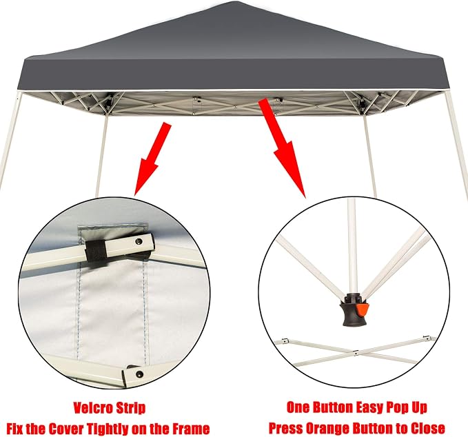 Sunnyglade 10x10 Ft Pop Up Canopy Tent One Button Easy Pop Up Outdoor Instant - Image 3