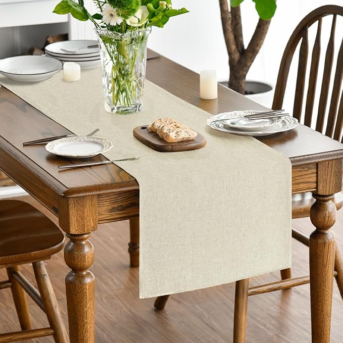 Artoid Mode Beige Table Runner, Seasonal Summer Fall Washable Kitchen Dining - Image 2